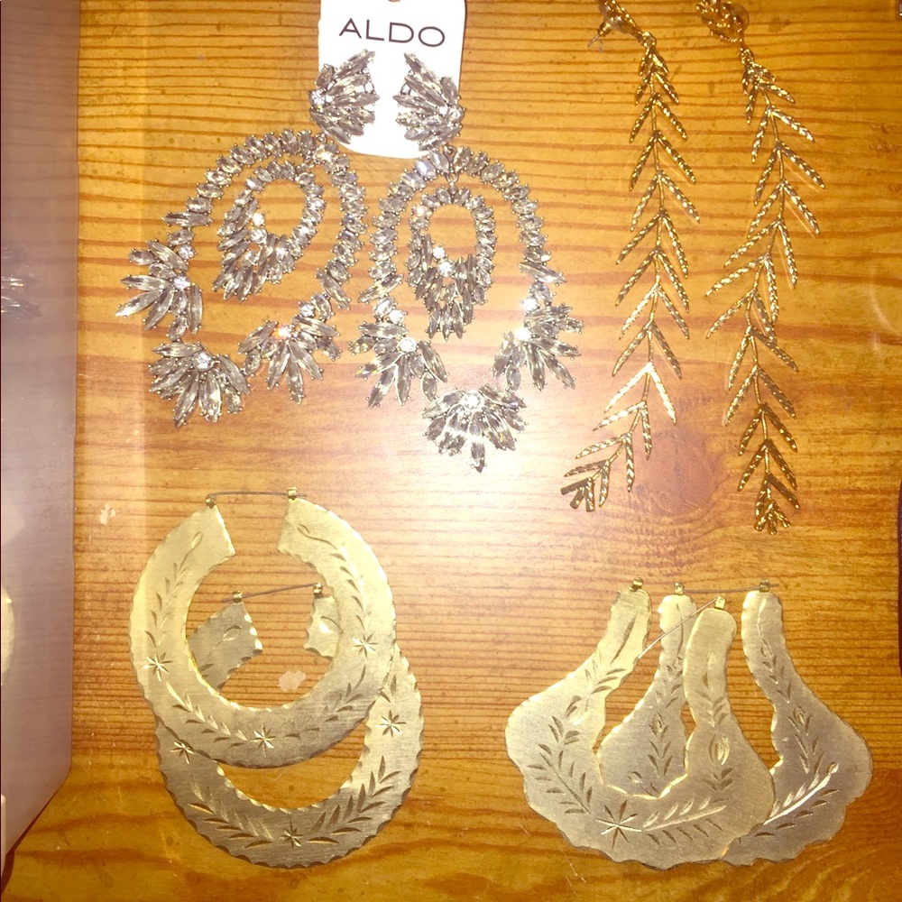 Earrings and designer watches.